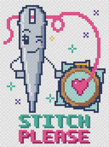Stitch Please Sassy Needle - free cross stitch pattern