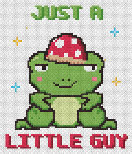 Just a Little Guy Frog - free cross stitch pattern