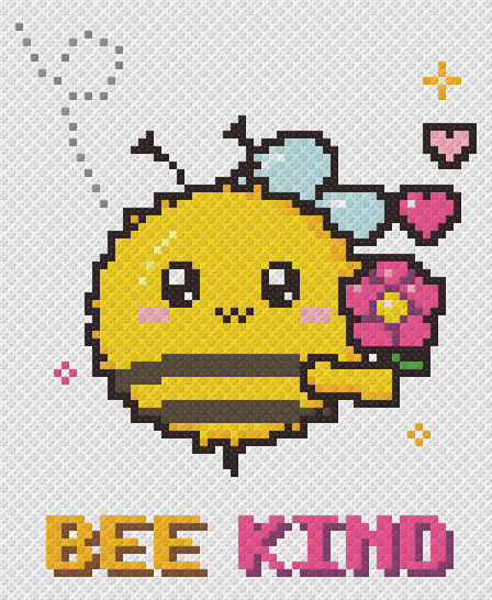 Bee Kind Bumblebee - free cross stitch pattern