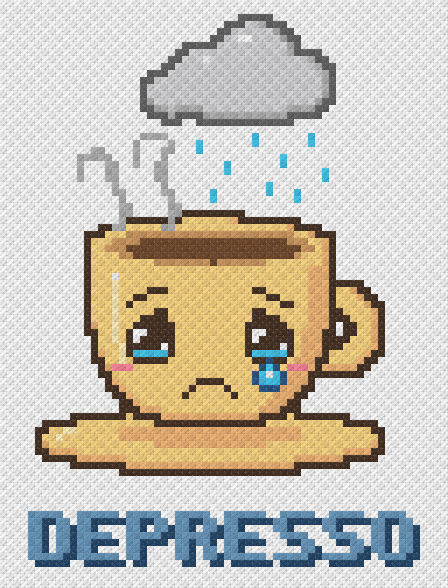 Depresso Coffee Cup - free cross stitch pattern