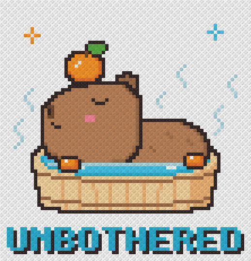 Unbothered Capybara - free cross stitch pattern
