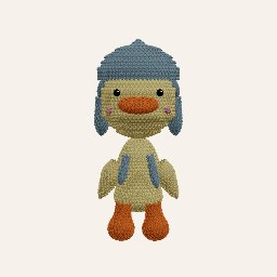 Duck in a Blue Bonnet