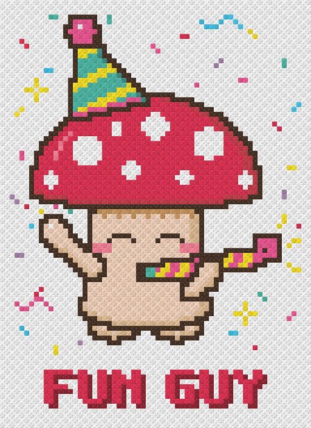 Fun Guy Mushroom - free cross stitch pattern